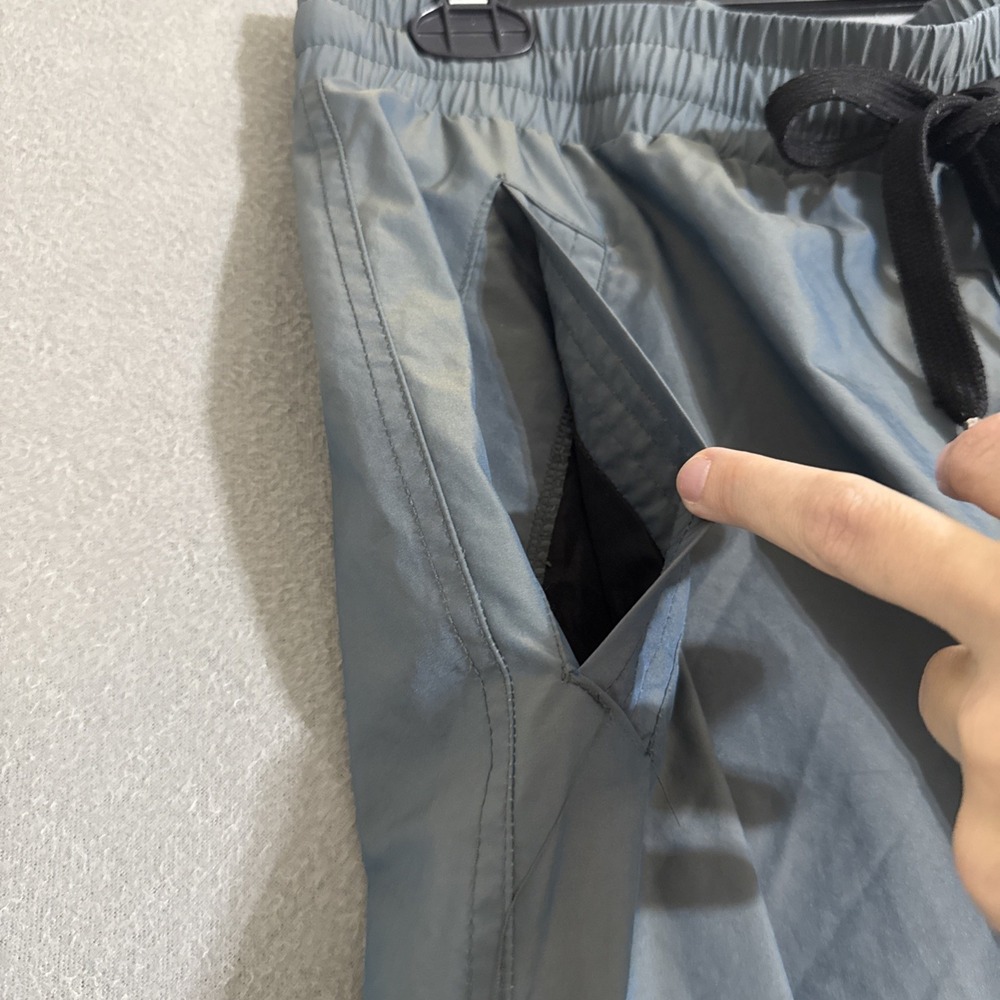Vintage Pants Mens Large Cargo Combat Nylon IRIDESCENT Zip Pockets Y2K Rave - Picture 5 of 16